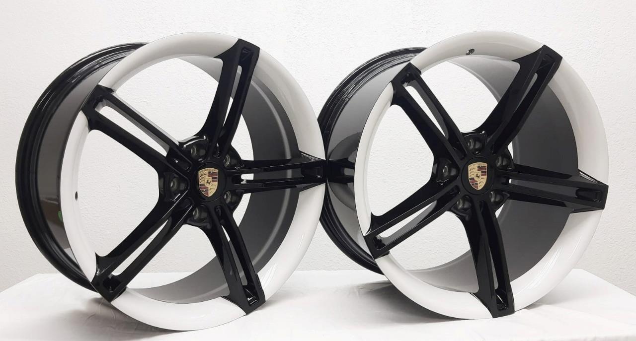 21'' FORGED wheels for PORSCHE TAYCAN TURBO S 21X9.5/11.5" 5x130 (White Lip)