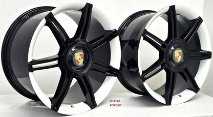 20'' FORGED wheels for PORSCHE TAYCAN 4S 2020 & UP 20X9/11" 5x130 White lip