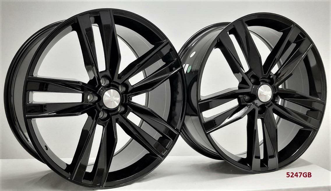 22" WHEELS FOR CHEVY CAMARO LT, SS CONVERTIBLE 2010-15 (staggered 22x8.5/10")